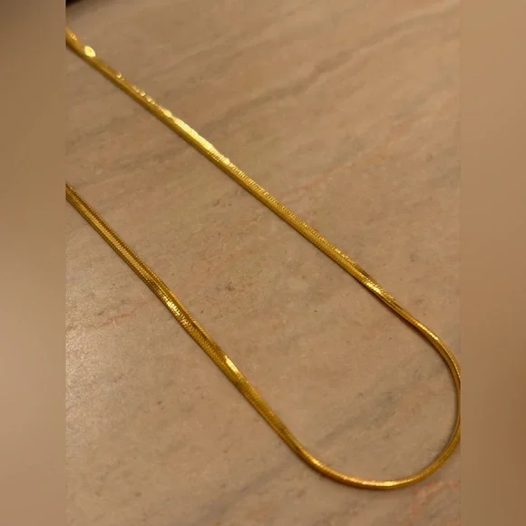 Herringbone Chain Gold Necklace - Picture 3 of 8